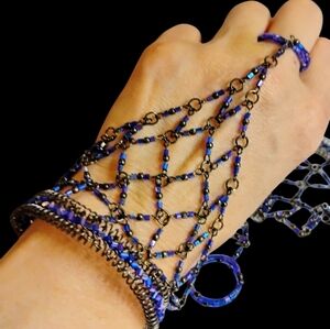 Blue Bead Vintage Handmade from India Bracelet Sleeve‎